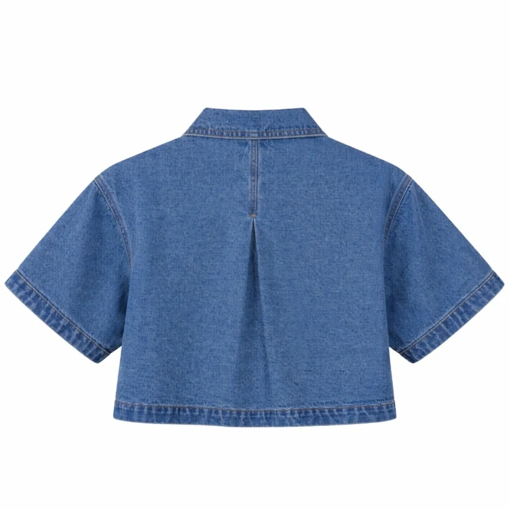The Short Sleeve Boxy Short Denim Jacket - Picture 2 of 3